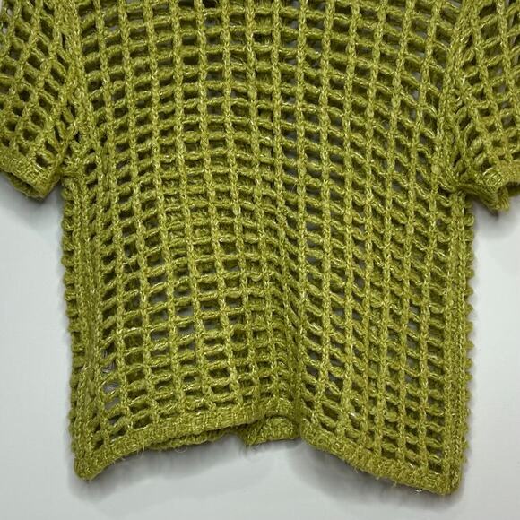BDG Urban Outfitters Osaka Open-Knit Polo Cardigan Sweater Green Size S - Picture 10 of 10